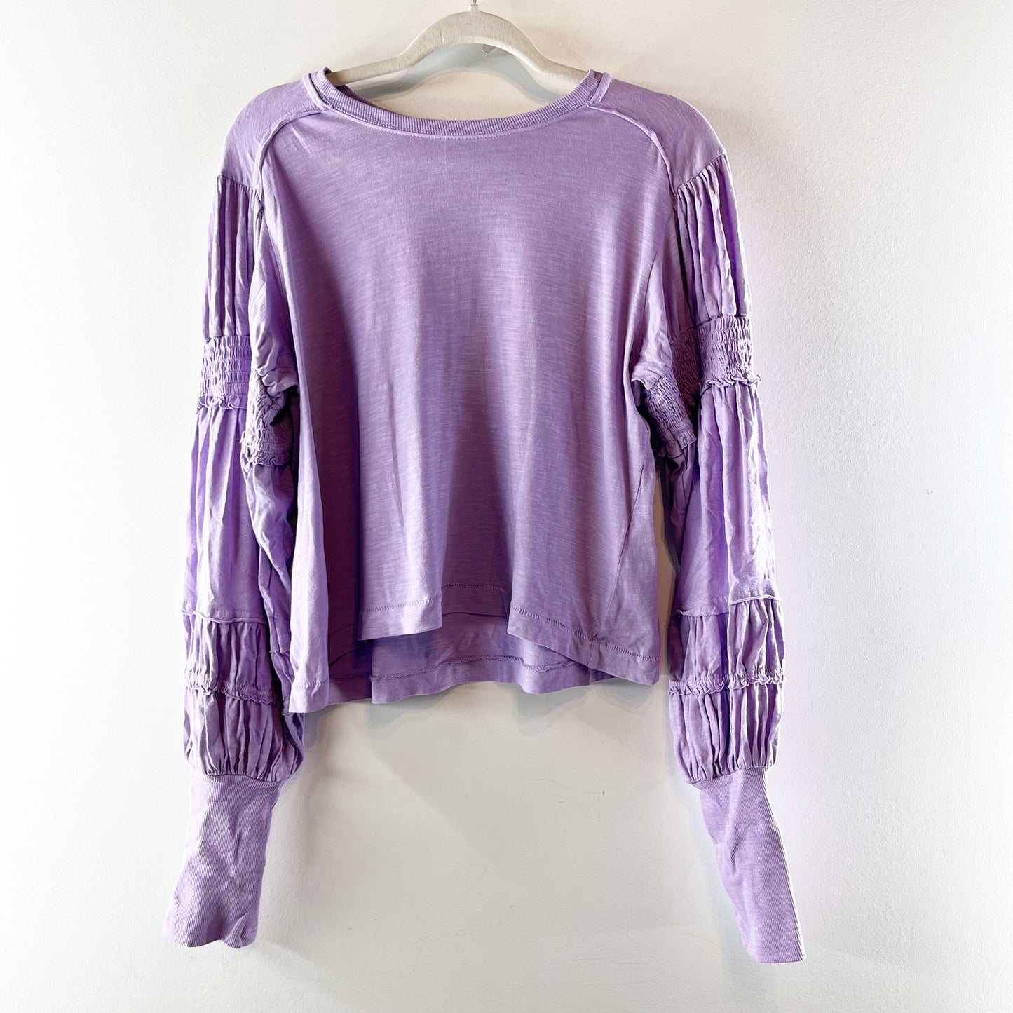Pilcro Anthropologie Long Puff Sleeve T-Shirt Top Lavender Purple Small