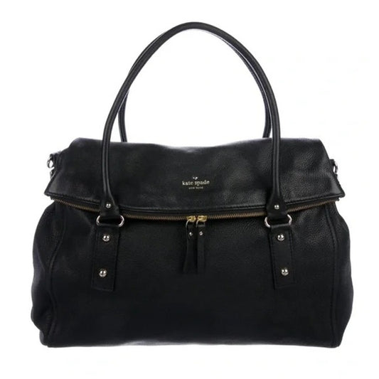 Kate Spade Cobble Hill Leslie Pebbled Leather Satchel Purse Black