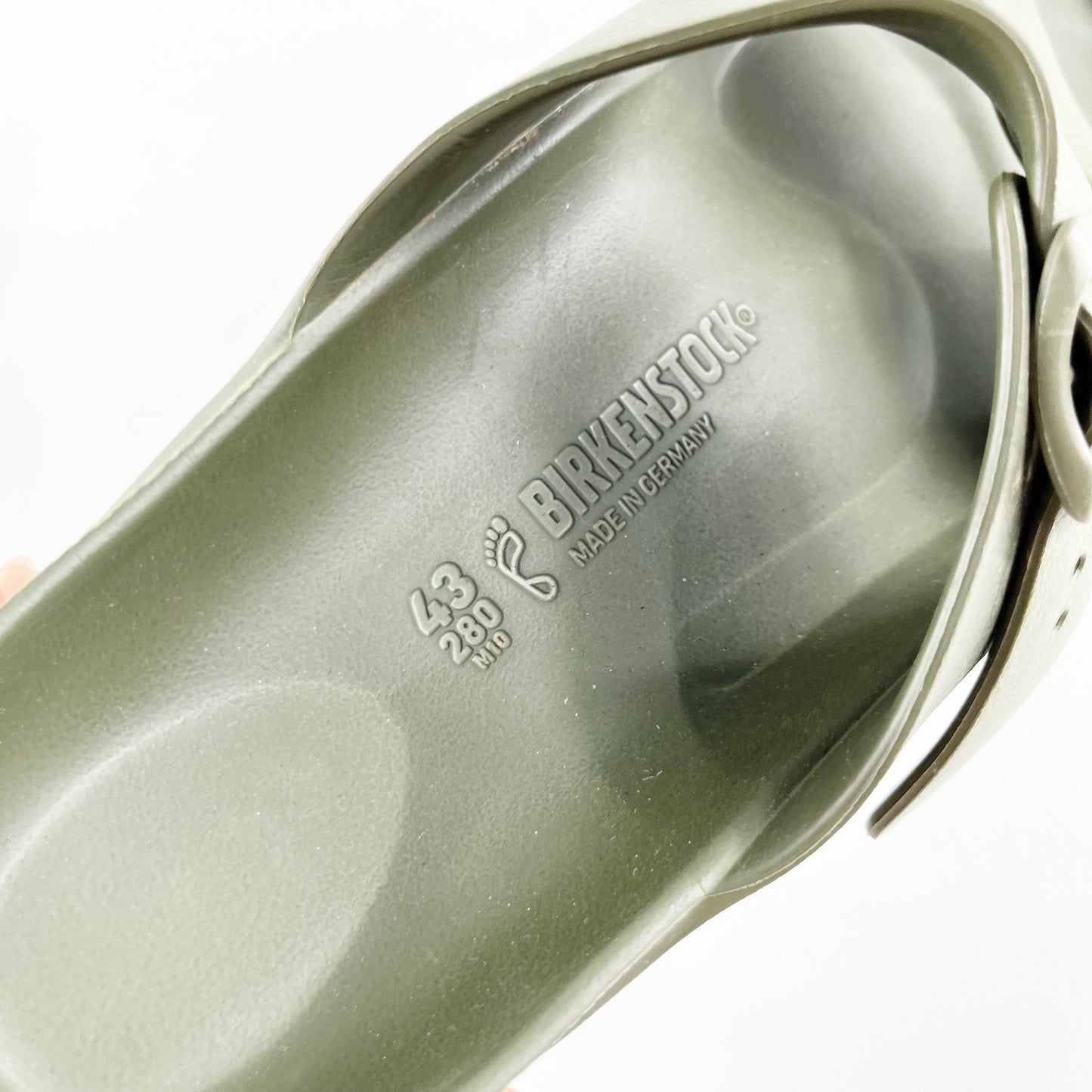 Birkenstock Arizona Double Buckle EVA Sandals in Khaki Green W 12 / M 10