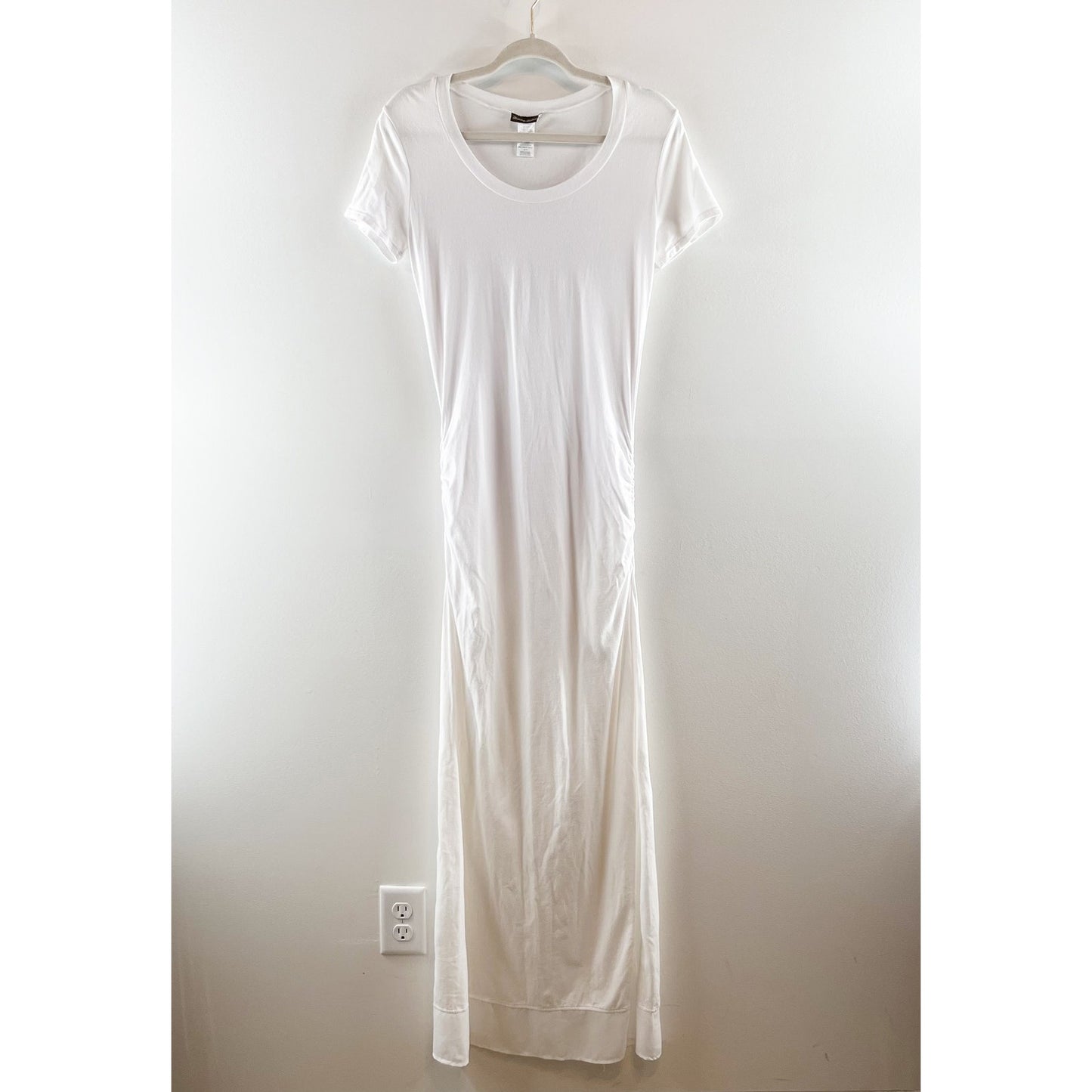 Tommy Bahama Short Sleeve Scoop Neck Slit Hem Maxi T-Shirt Dress White XS