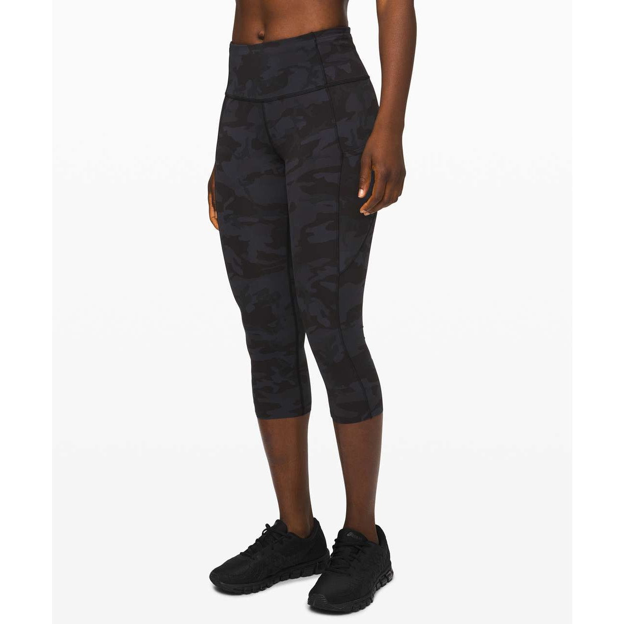 Lululemon Fast and Free Crop II 19" *Non-Reflective Incognito Camo Multi Grey 6