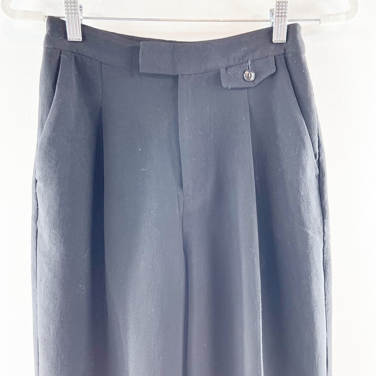 Madewell The Rosedale Hi-Rise Straight Relaxed Crepe Pleated Pant True Black 00