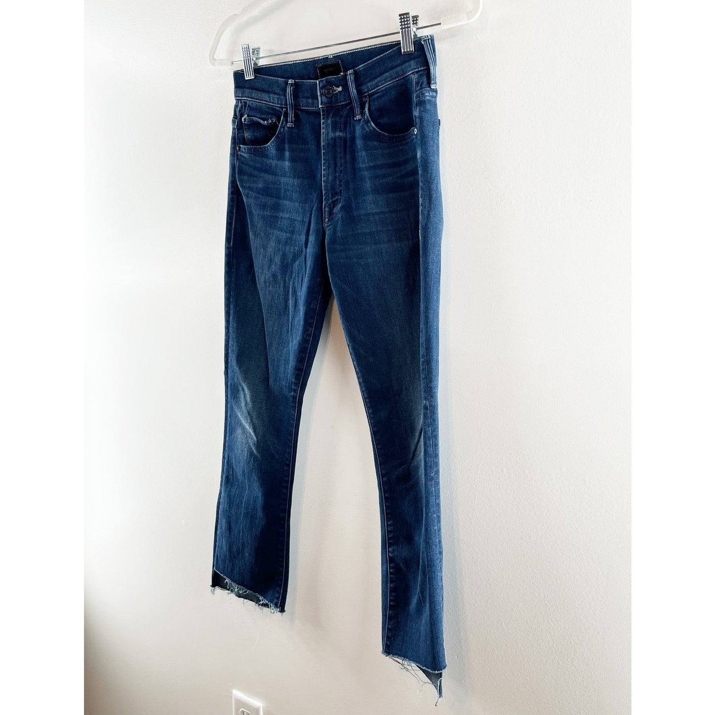 Mother The Insider Crop Step Fray High Rise Jeans Good For You Blue 26