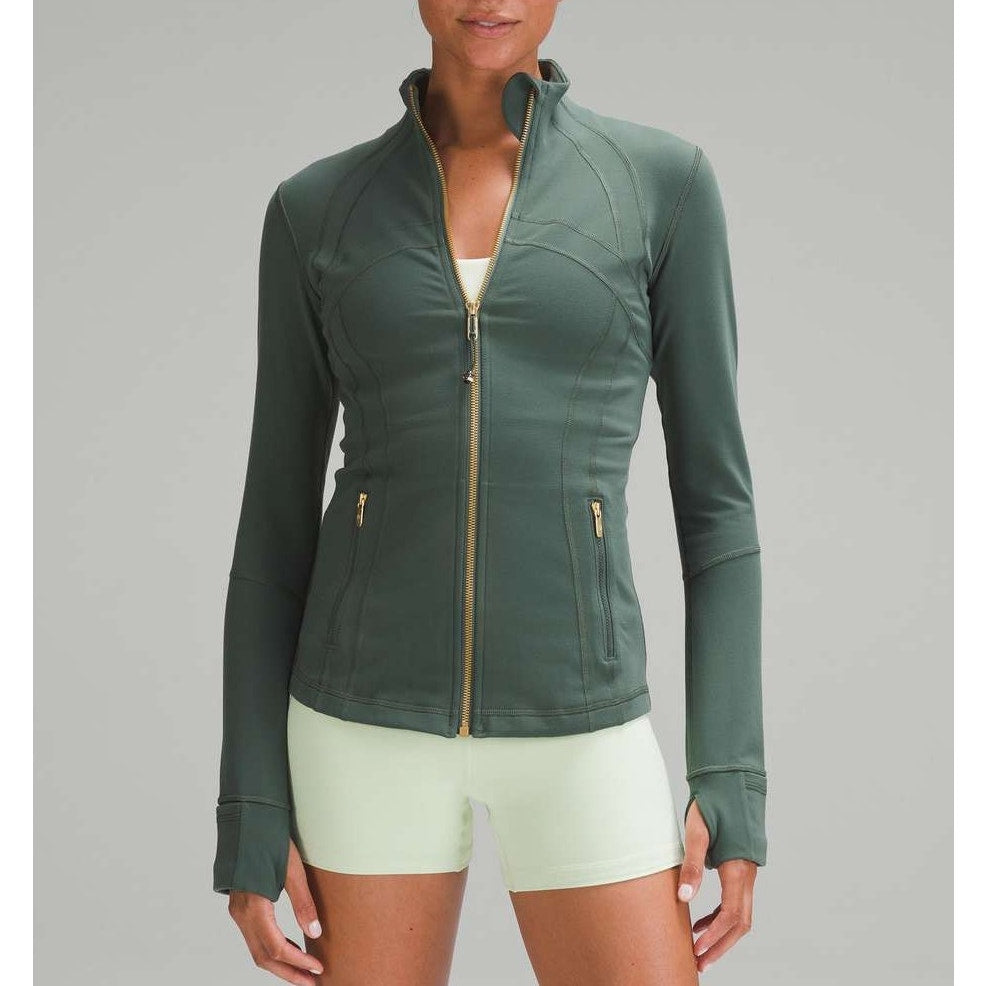 Lululemon Define Full Zip Jacket Luon Dark Forest Green Gold 6