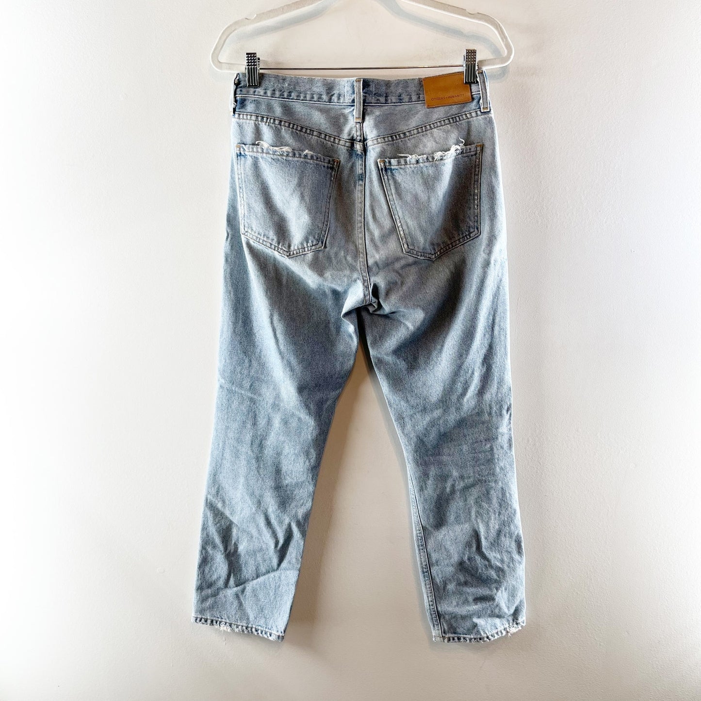 Citizens of Humanity Charlotte Crop Straight Leg Button Fly Mid Rise Jeans Blue
