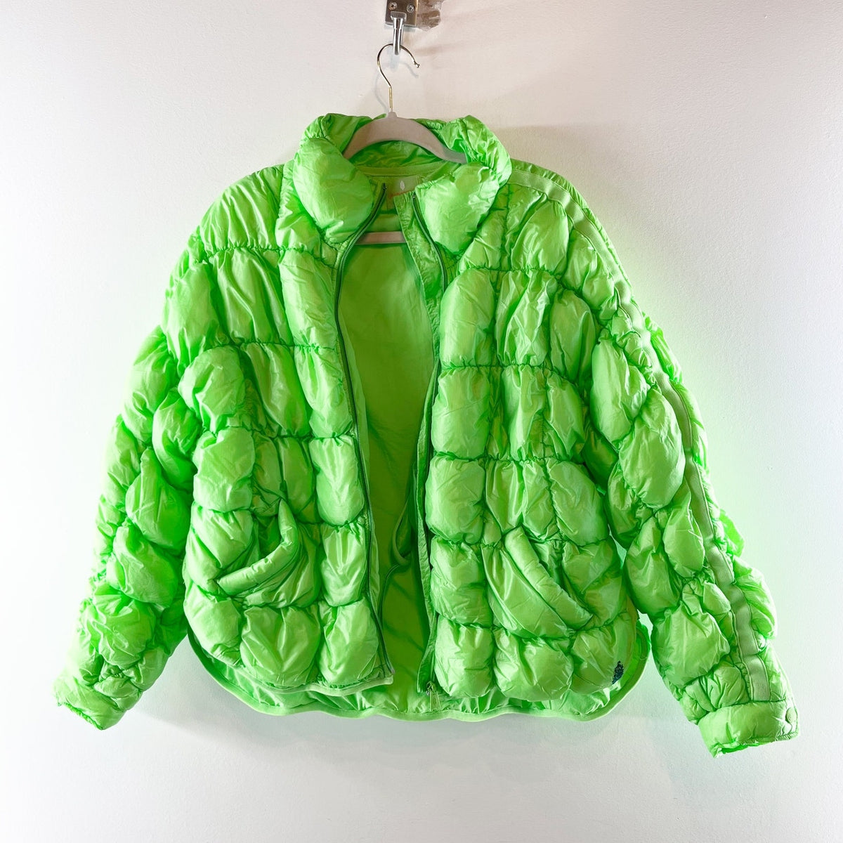 Free People Movement Scrunchy Glossy Pippa Packable Puffer Jacket Lime Green S