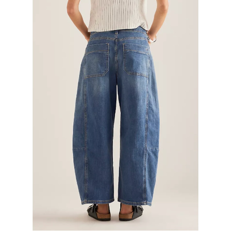 Pilcro by Anthropologie The Kenna Mid-Rise Denim Heritage Barrel Jeans Blue 32