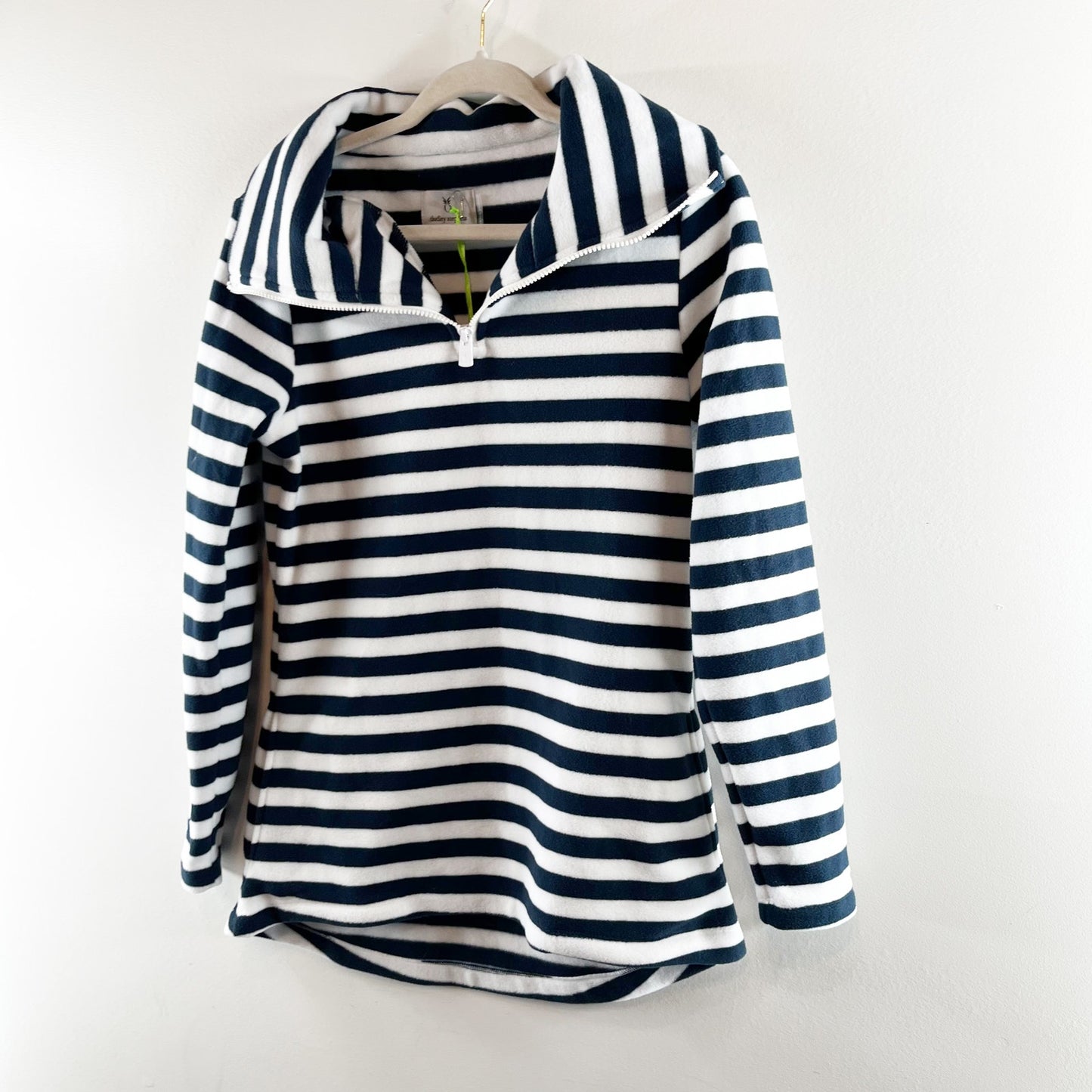 Dudley Stephens Prospect Park Striped Half Zip Pullover Sweatshirt Blue White S