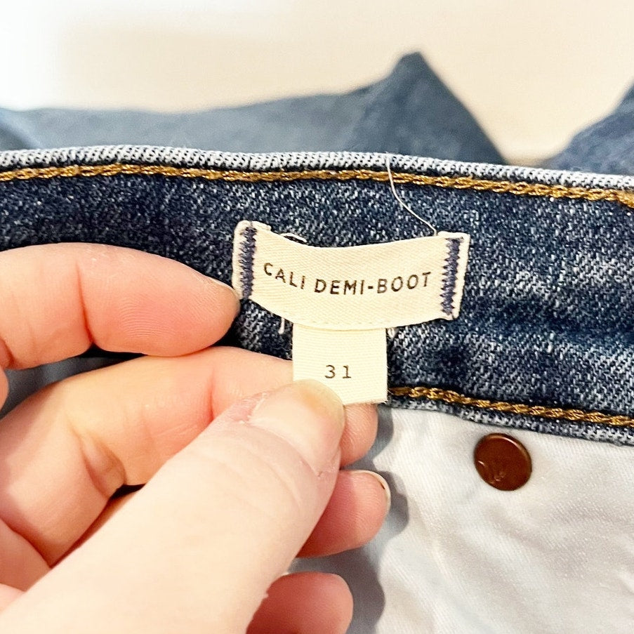 Madewell Cali Demi Boot Jeans in Glenside Wash Blue 31 / 12