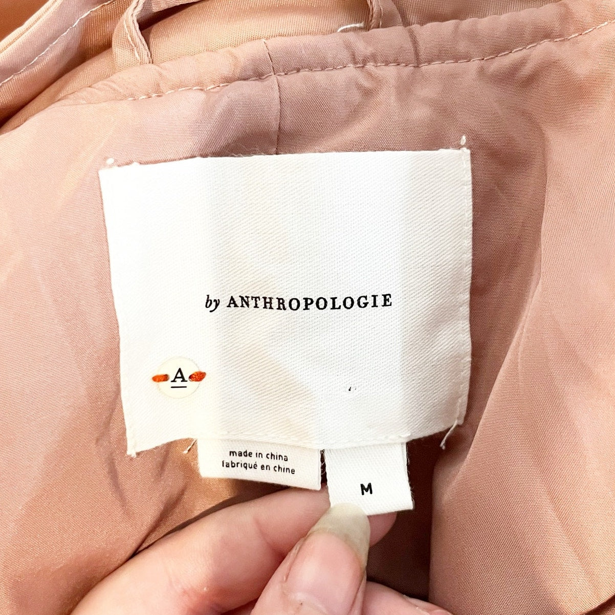 Anthropologie '98 Bomber Coat Jacket Dusty Pink Rose Medium