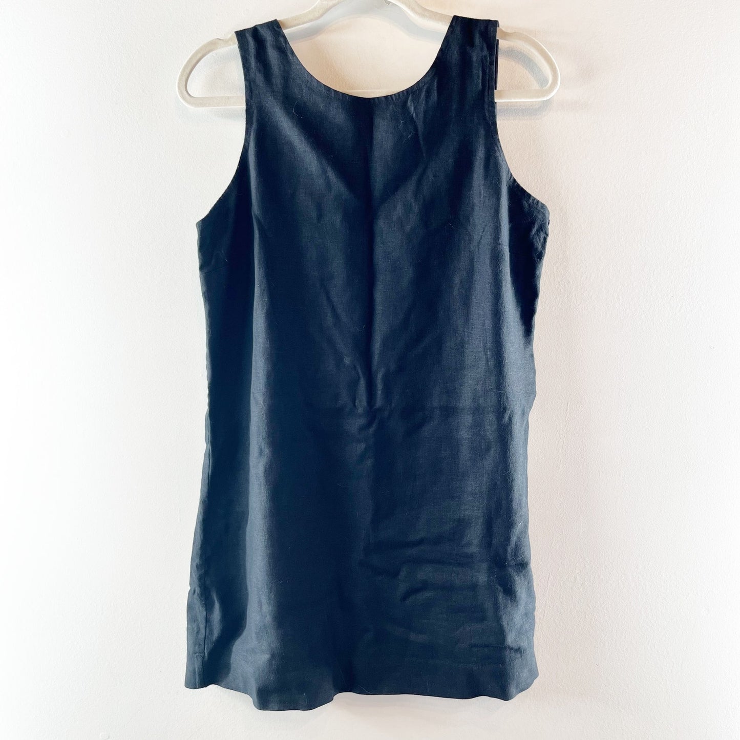 Rails Lindsey Linen Sleeveless Mini Shift Dress Black Medium