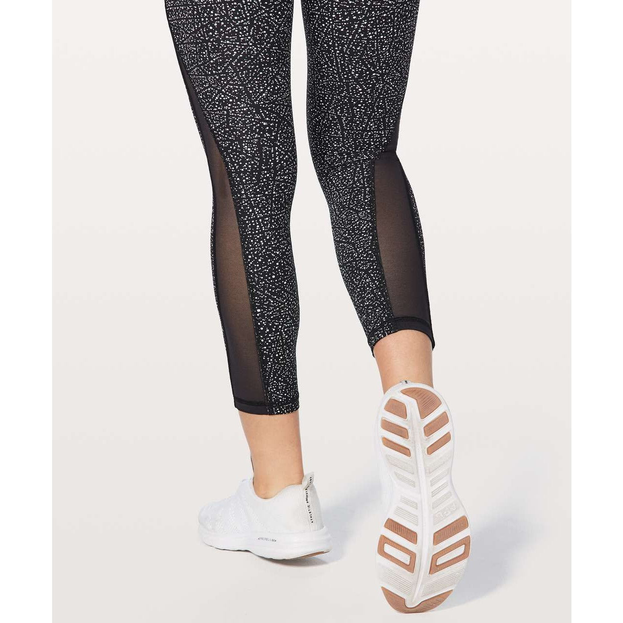 Lululemon Train Times 7/8 Legging Pants 25" Night View White Black 8