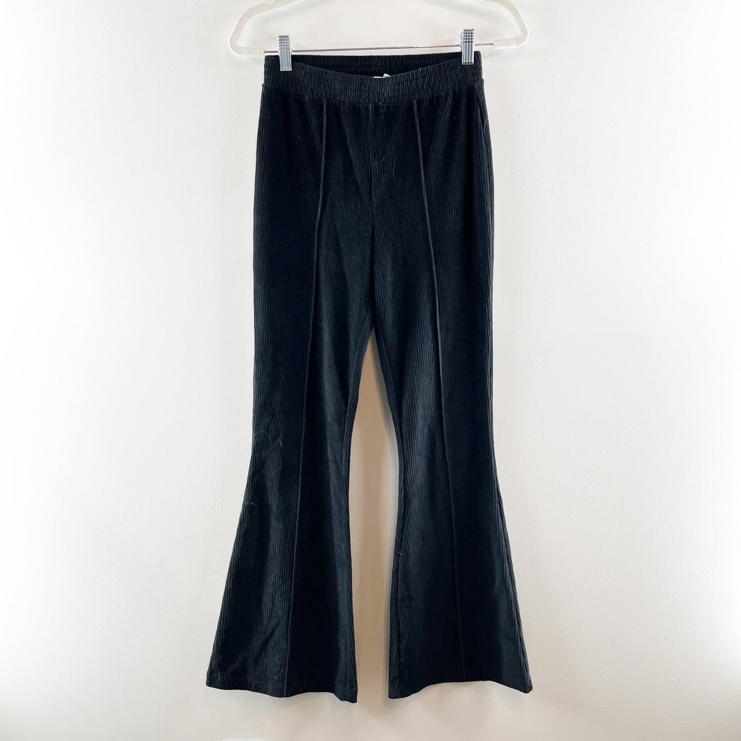 Aerie Ribbed Velour Corded Groovy Flare Leggings Pants Black XS