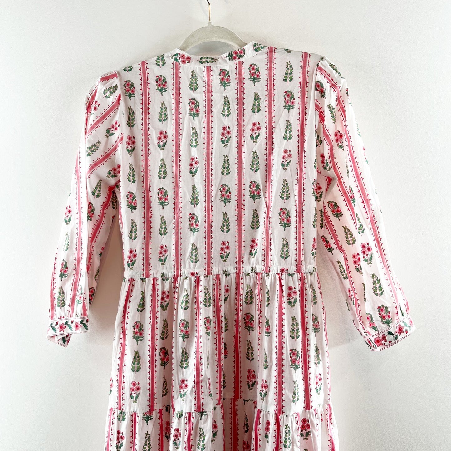 Park City Prints Maria Stripe Cotton Maxi Dress Pink XS