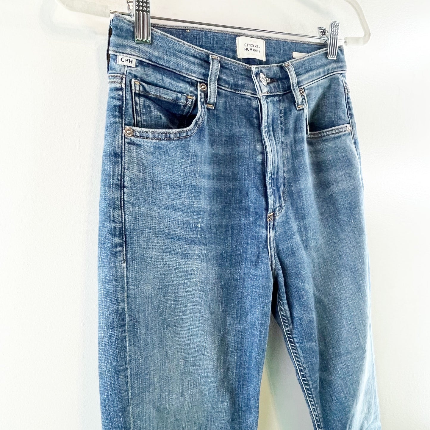 Citizens of Humanity High Rise Isola Cropped Boot Cut Jeans Blue 25