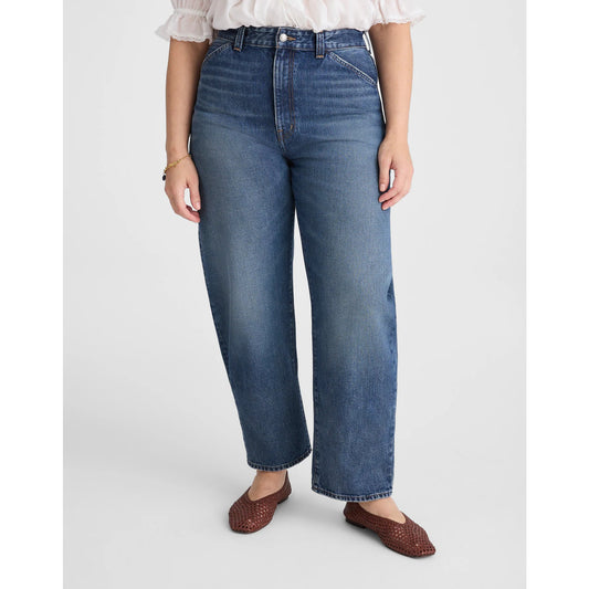 Madewell High Waisted Greendale Wash Rigid Denim The Balloon Jeans Blue Plus 16