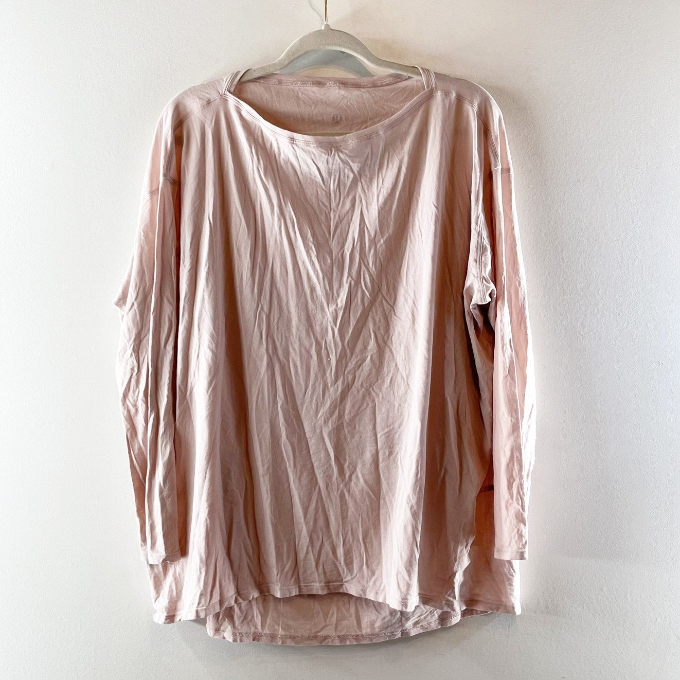 Lululemon Back in Action Long-Sleeve Boatneck Activewear T-Shirt Porcelain Pink