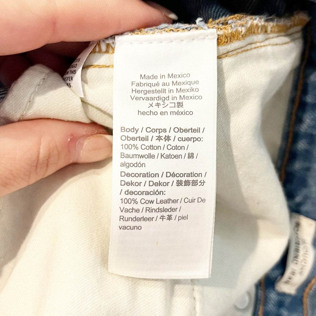 J. Crew Slouchy Boyfriend Distressed High Rise Chewed Hem Jeans Blue 31 Petite