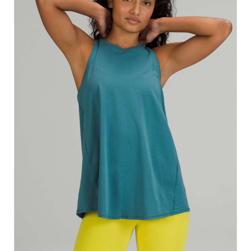 Lululemon All Tied Up Tank Top Pima Cotton Capture Blue 8