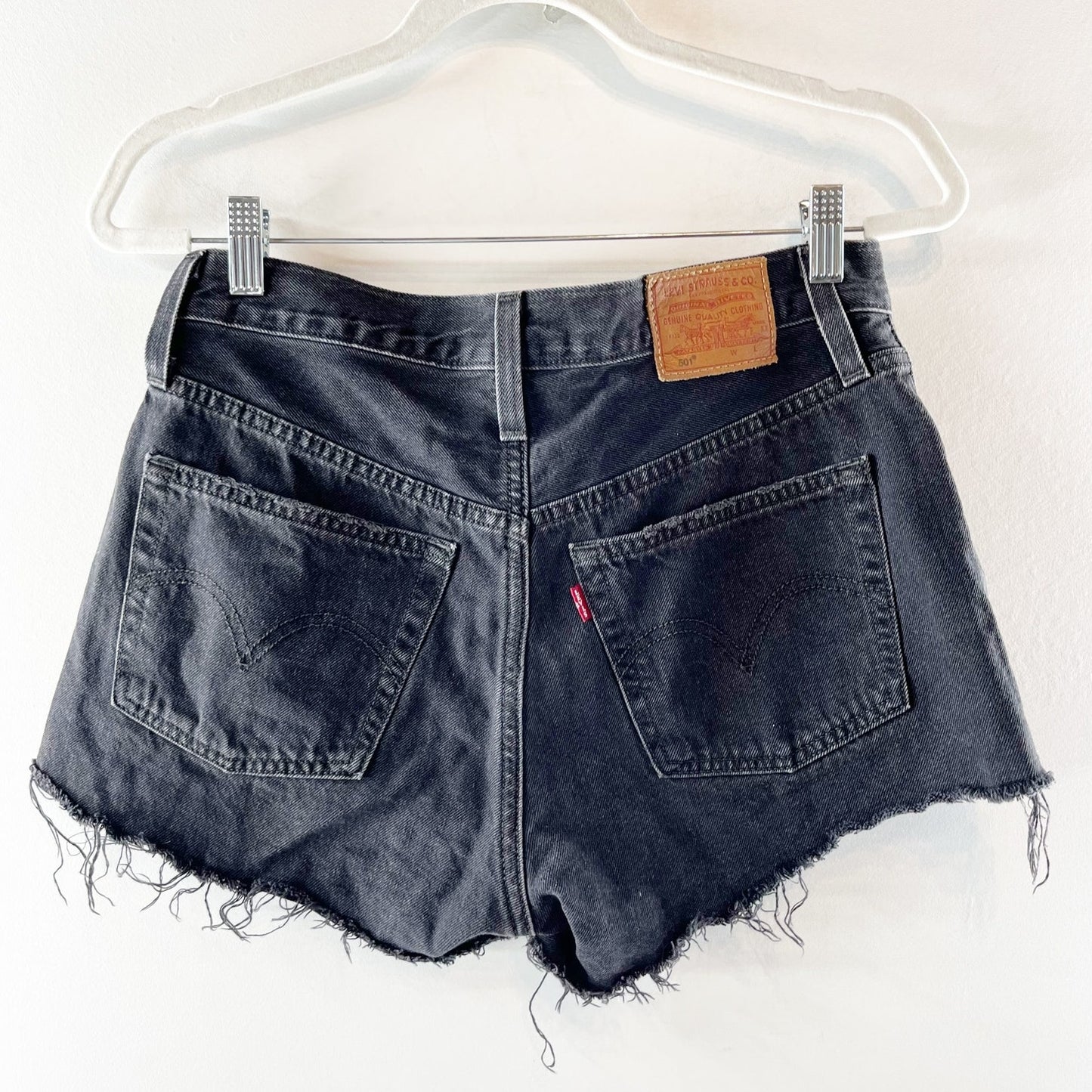 Levi's High Rise Cutoff Jean Denim Shorts Black 27