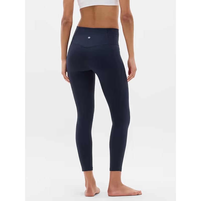 Athleta Salutation Stash Pocket Pull On 7/8 Tight Leggings Navy Blue XL