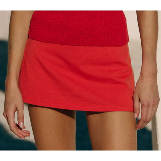 Free People My Little Micro Mini Skirt Skort Red Large