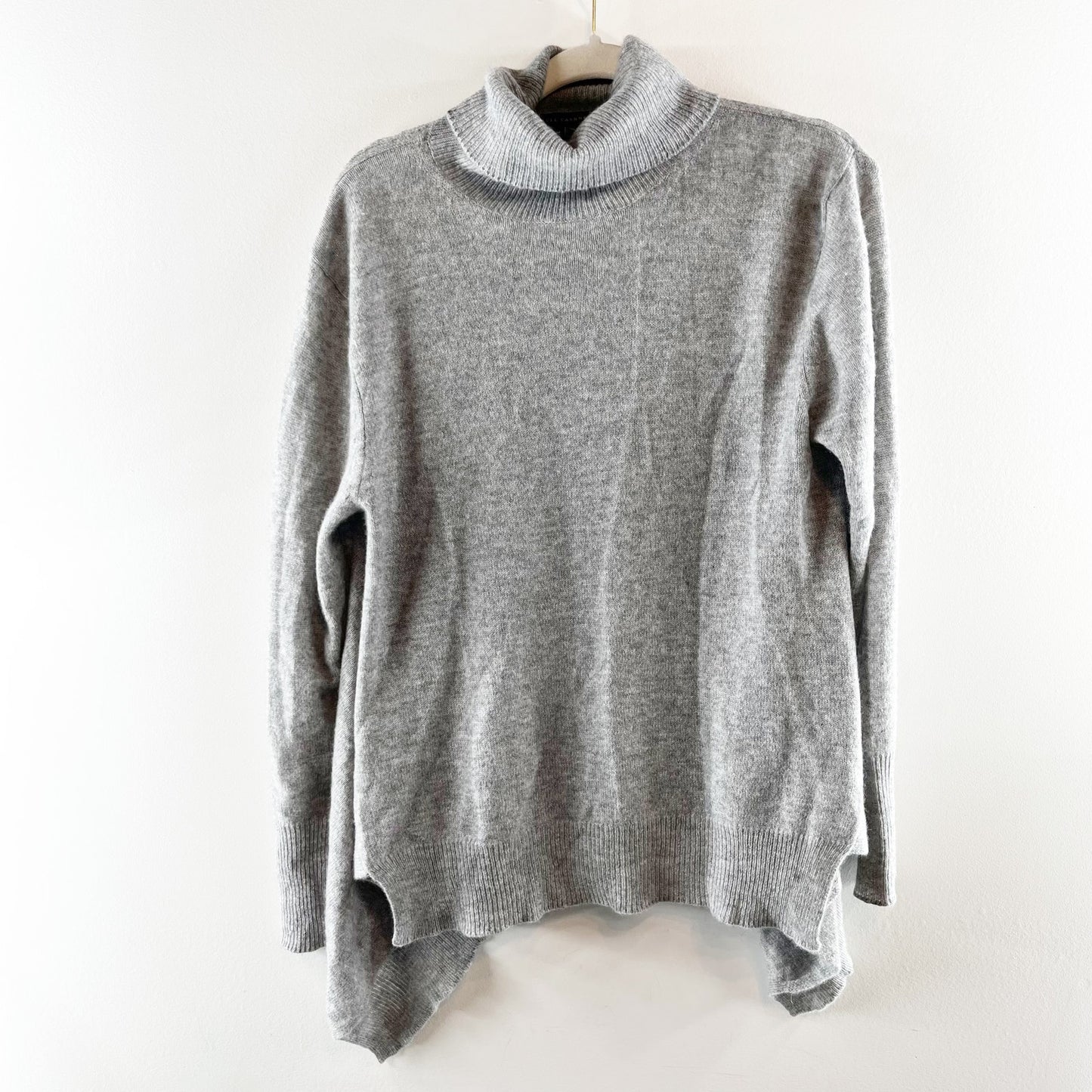 Skull Cashmere Turtleneck Long Sleeve Cashmere Sweater Gray Medium