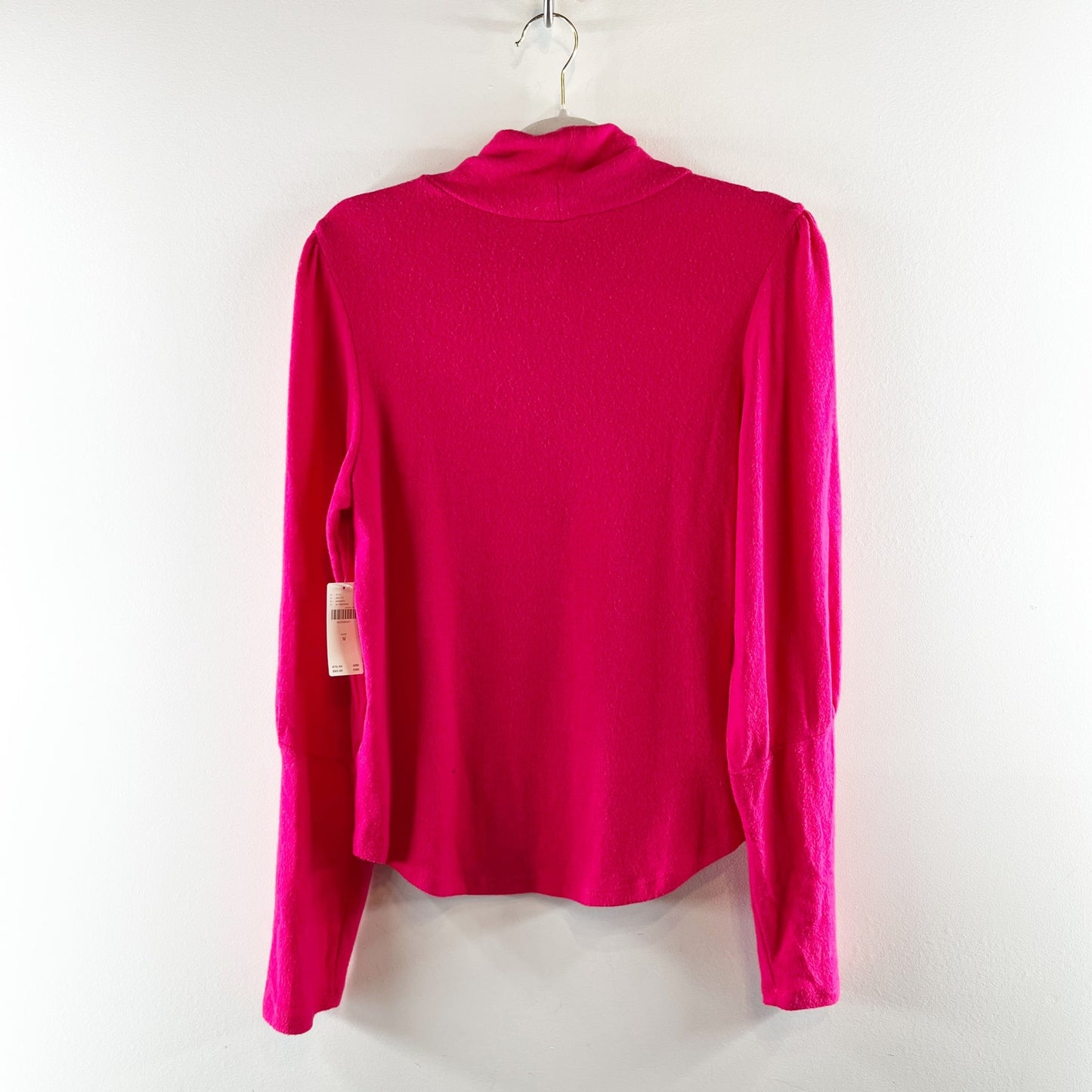 Anthropologie Puff Long Sleeve Turtleneck Top Pink Medium