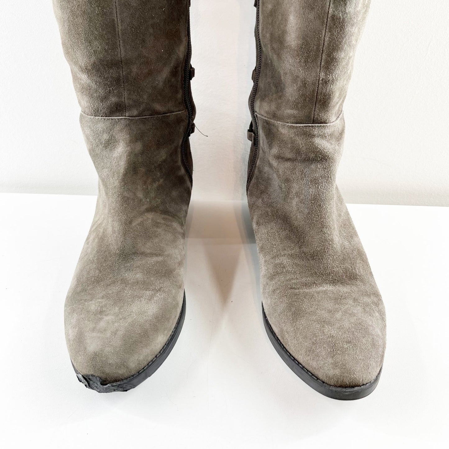 Vince Camuto Parle Suede Lace Detail Block Heel Over The Knee Boots Tornado 10