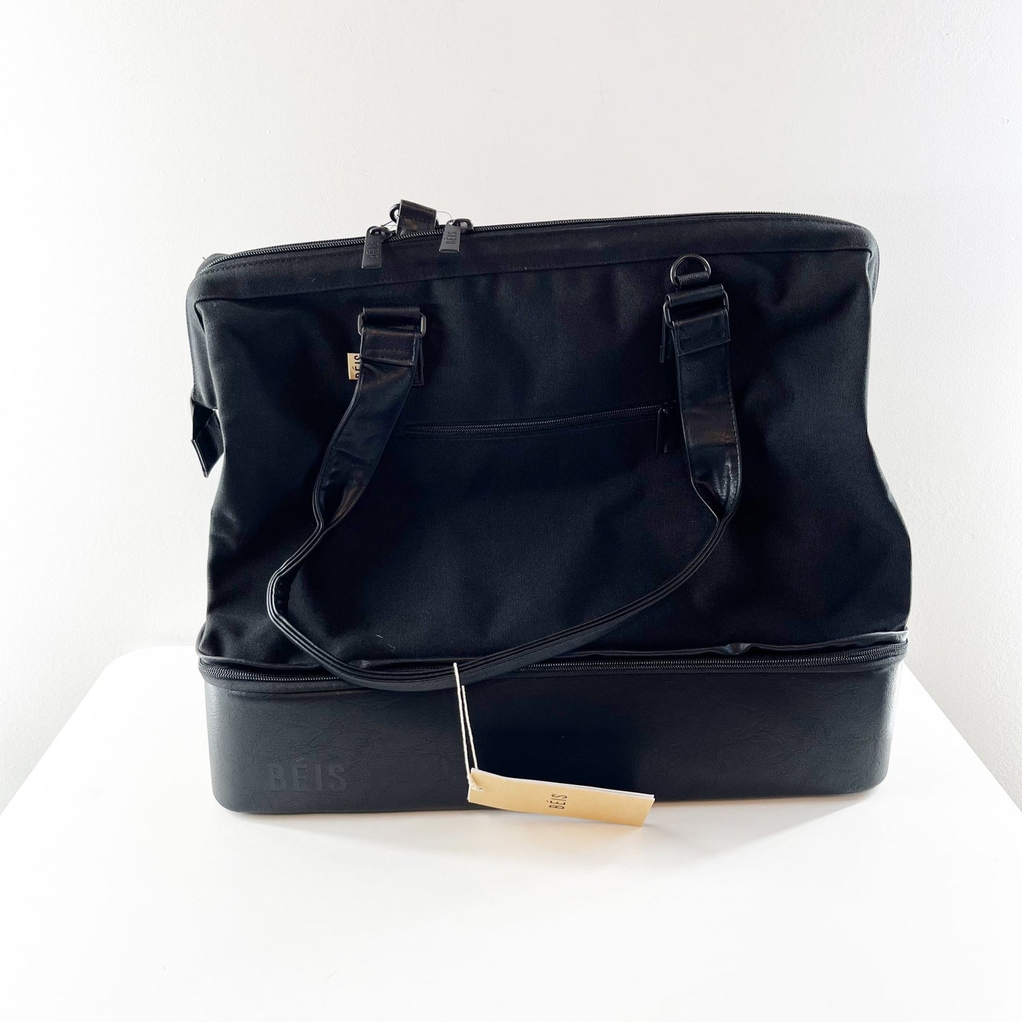 BEIS The Convertible Weekender Travel Duffle Carry On Luggage Bag Black