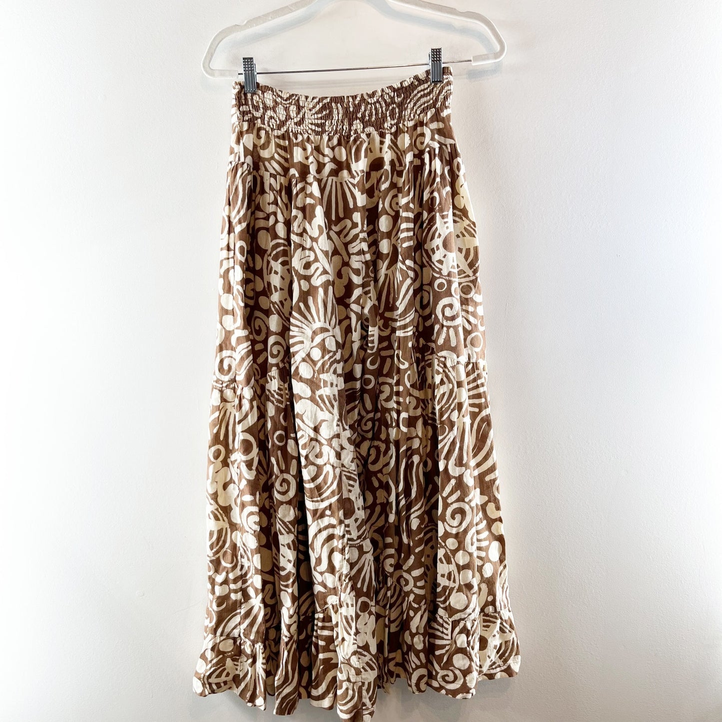 Free People Natural Dawn On Me High Waisted Wide Leg Pants Brown Cream XS