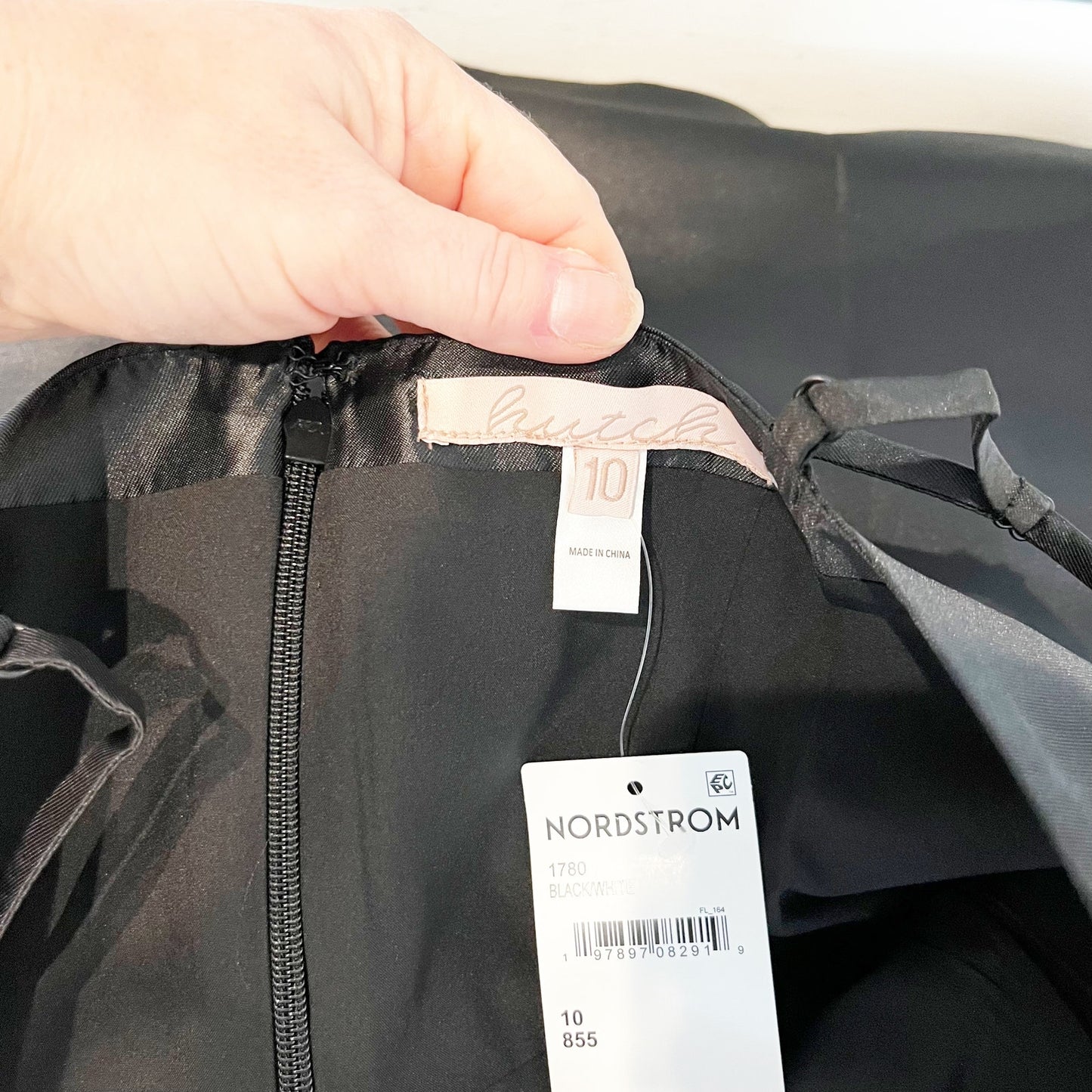 Hutch Serena Formal Cocktail Bow A Line Mini Dress White Black 10