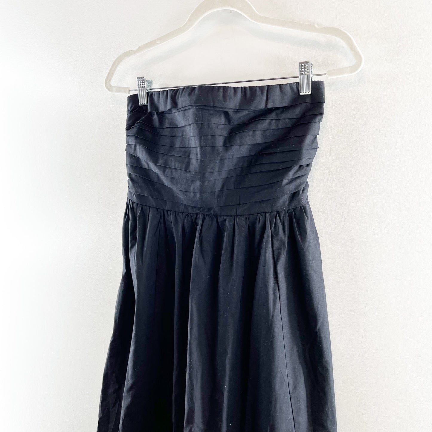 Abercrombie Strapless Emerson Poplin Midi Dress Black Small Tall