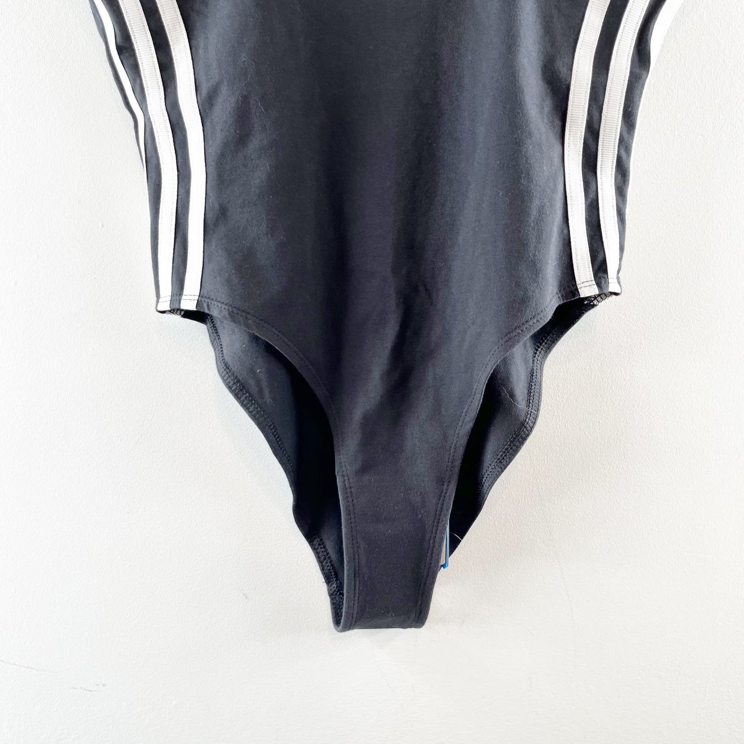Adidas Originals Cotton Side Stripe Low Back Tank Bodysuit Black White Small