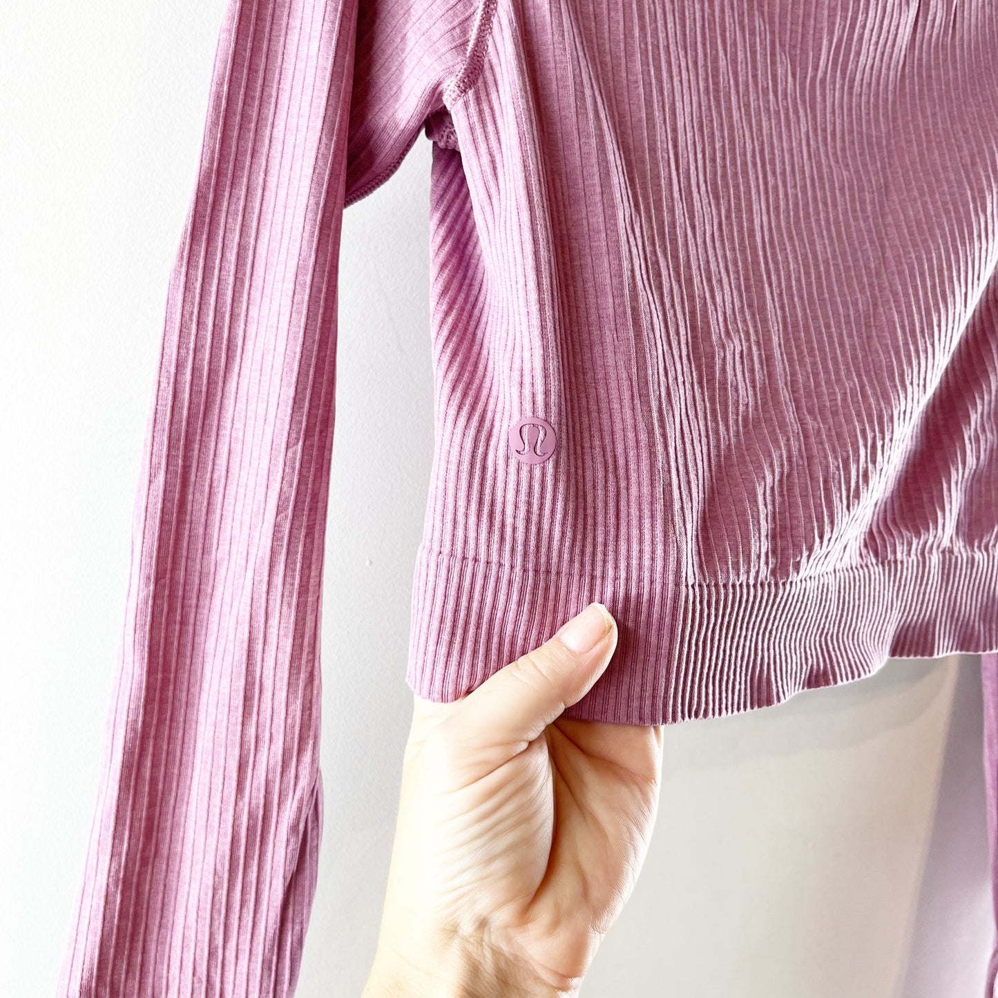 Lululemon Ebb to Street Long Sleeve Cropped Shirt Velvet Dust Purple Pink 10