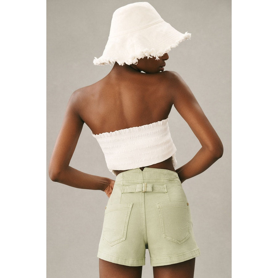Pilcro by Anthropologie The Kit High-Rise Utility Shorts Moss Green 30
