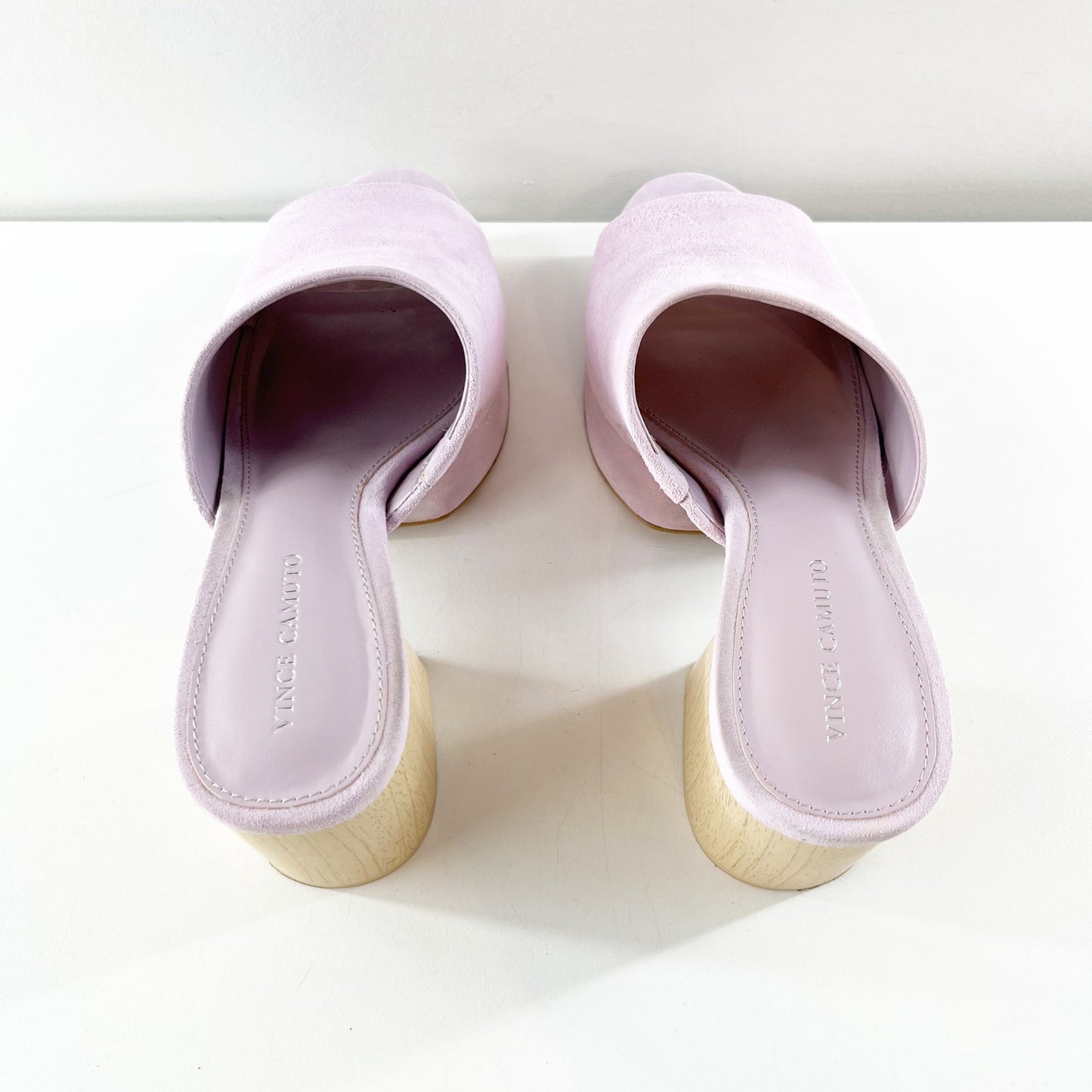 Vince Camuto Feshania Platform Mule Slide Block Heel Sandals Lavender Haze 7