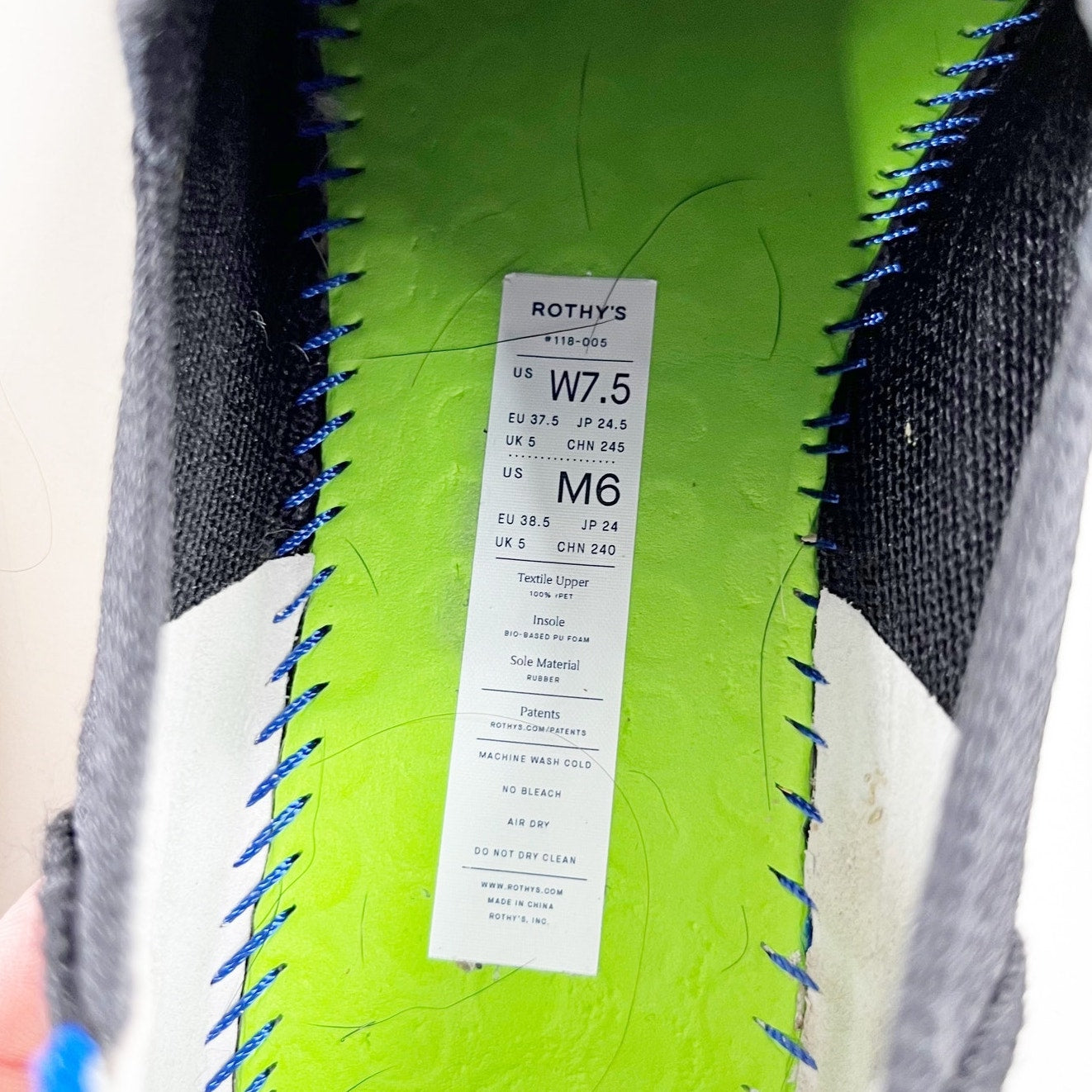 Rothy's The Original Slip On Loafer Sneakers Flats Black 7.5