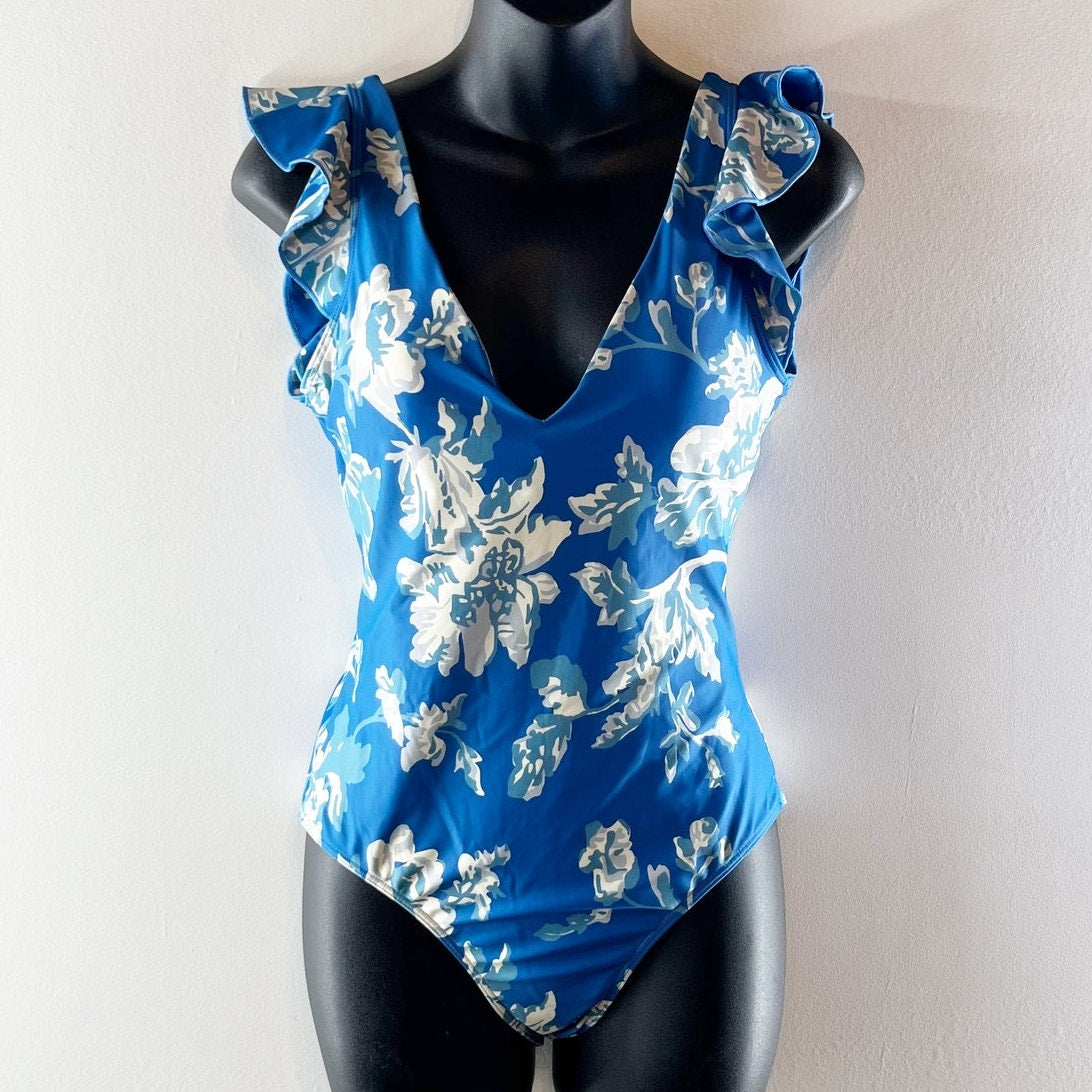 Summersalt The Ruffle Backflip One Piece Floral Swimsuit Blue 6