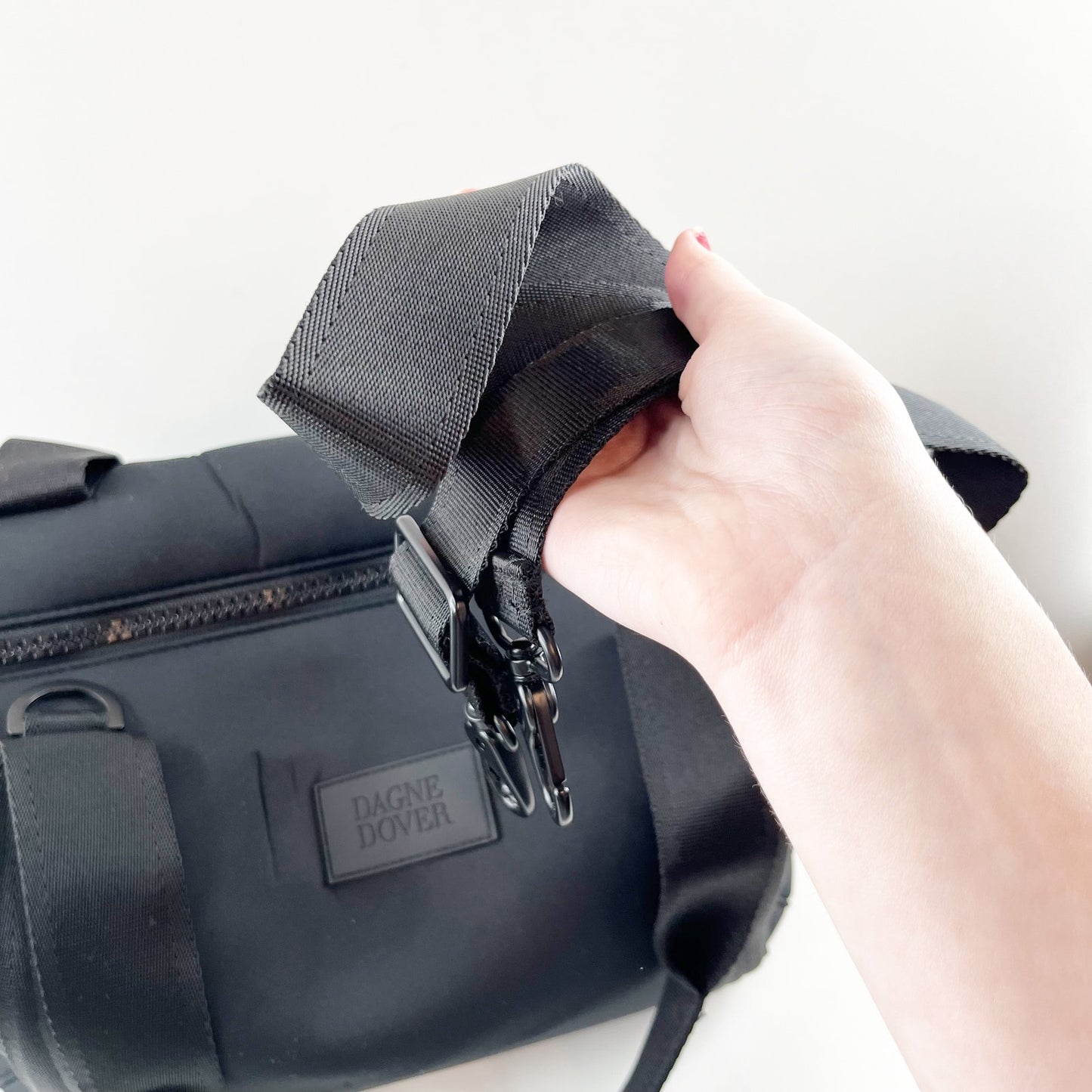 Dagne Dover Landon Neoprene Duffel Travel Bag Black Onyx Medium