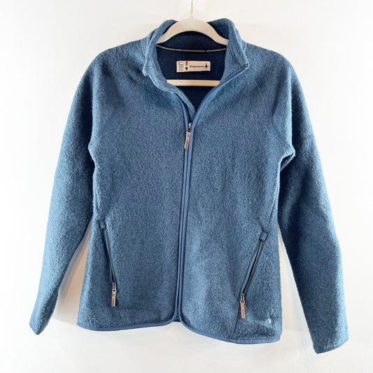 Smartwool Ful Zip Long Sleeve Zip Pockets Blue Small