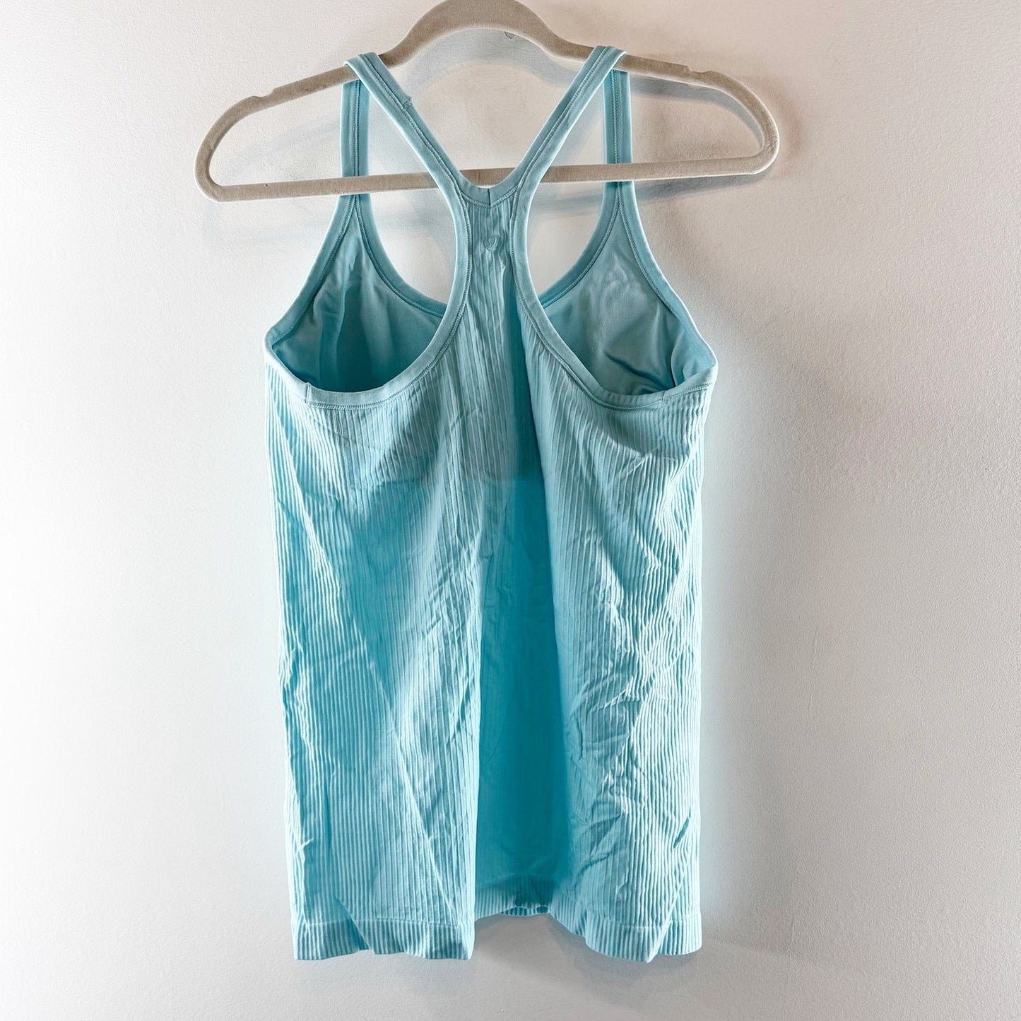 Lululemon Ribbed Ebb To Street Tank Top Heathered Aquamarine Teal Turquoise Blue