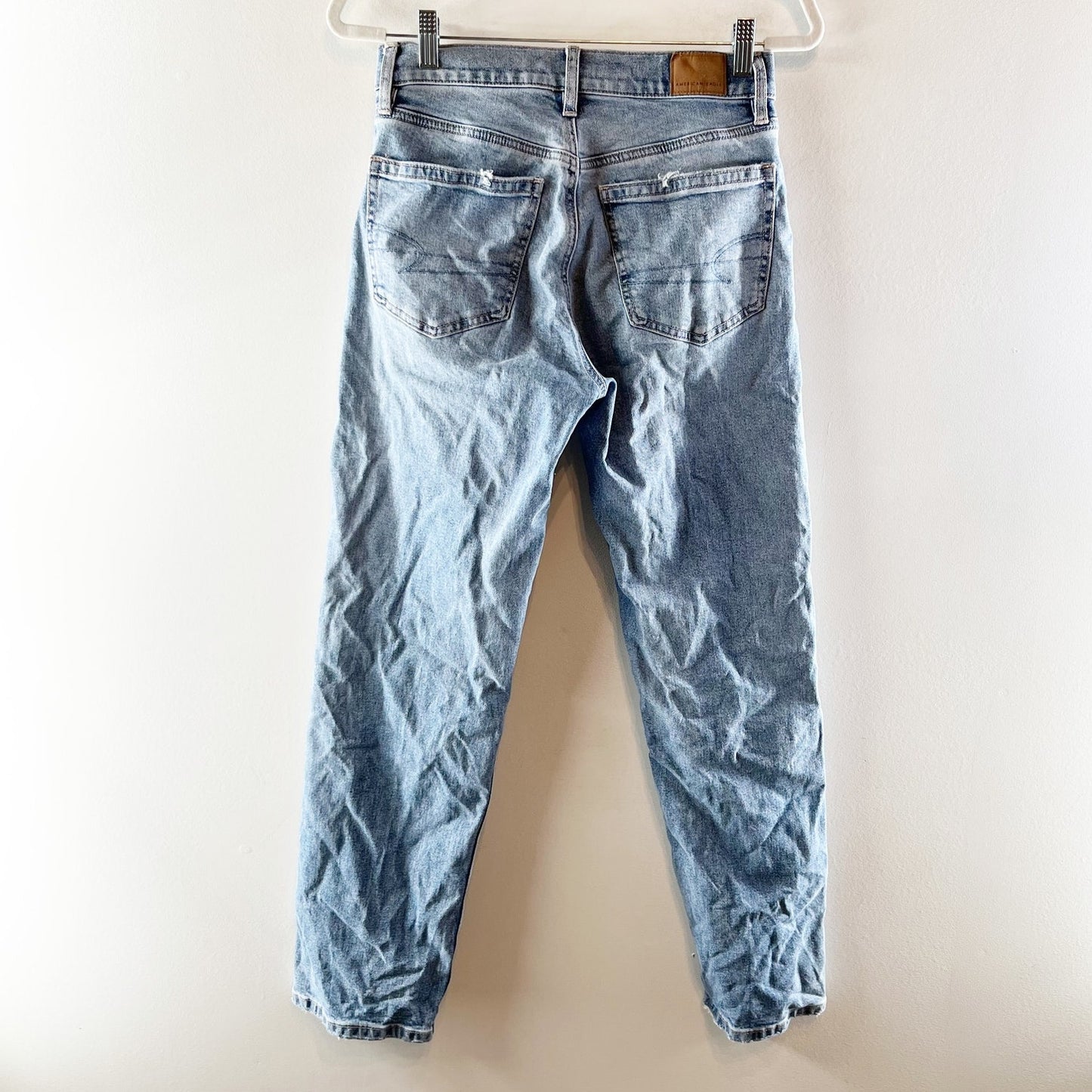American Eagle AE Ex Boyfriend High Waisted Denim Straight Leg Jeans Blue 00