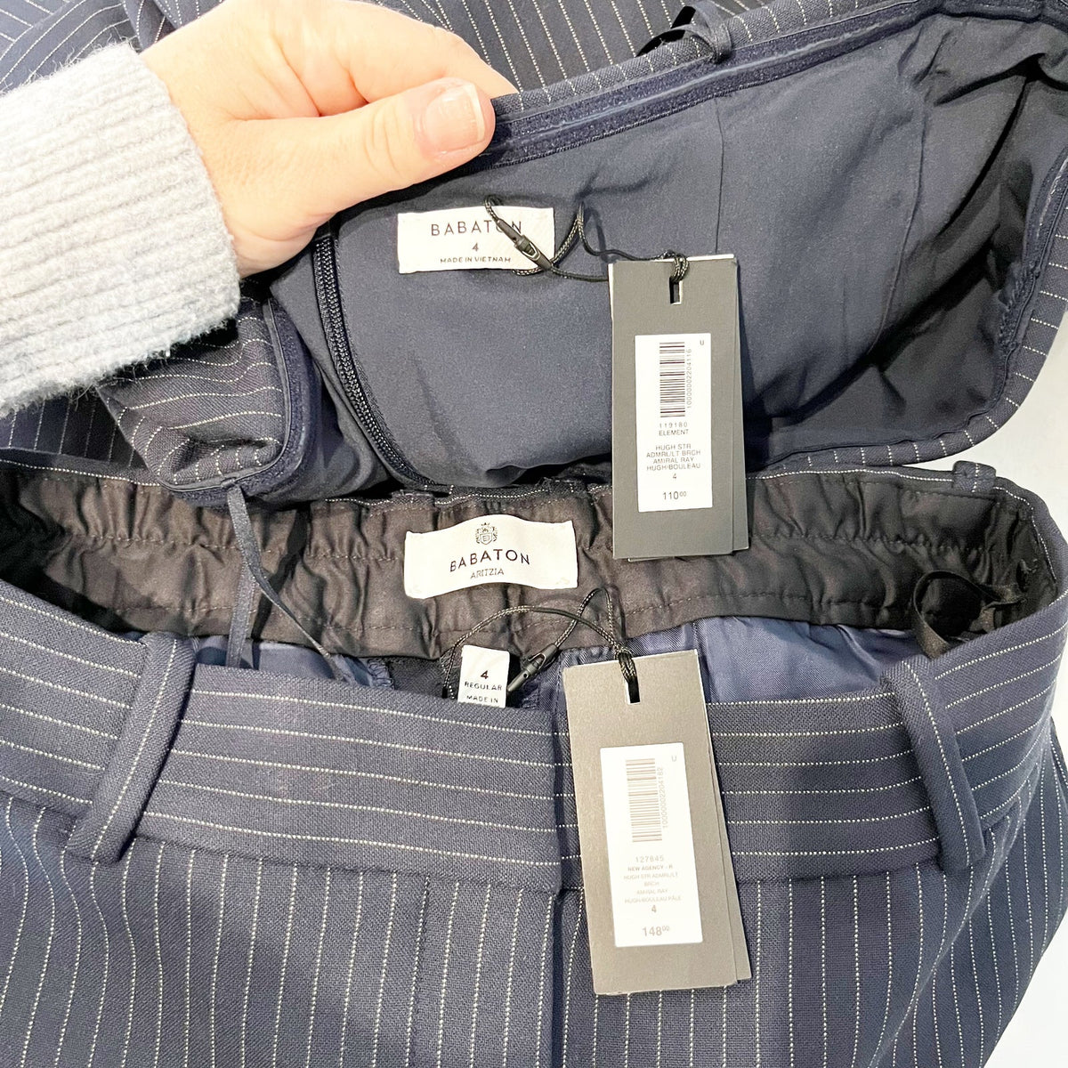 Babaton Aritzia Element Tube Top and Agency Trouser Pants Set hugh str admrl 4