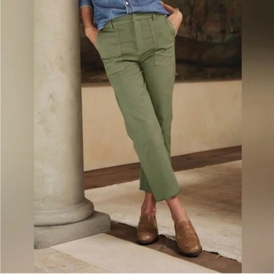 Frank & Eileen Blackstone Slim Cropped Utility Pants Army Green 6