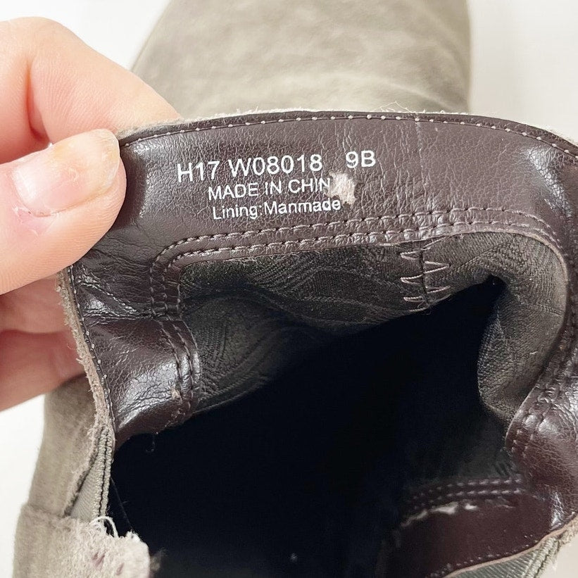 Cole Haan Abbot Suede Cutout Ankle Boots Booties Green 9