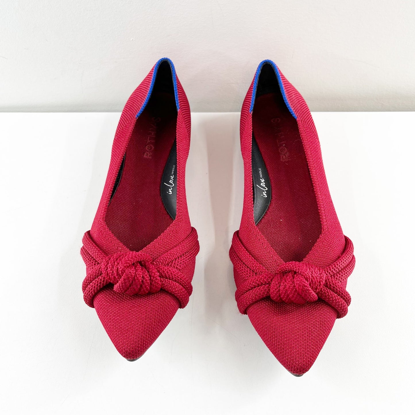 Rothy's The Knot Point II Pointed Toe Ballet Flats in Candied Berry Red 8