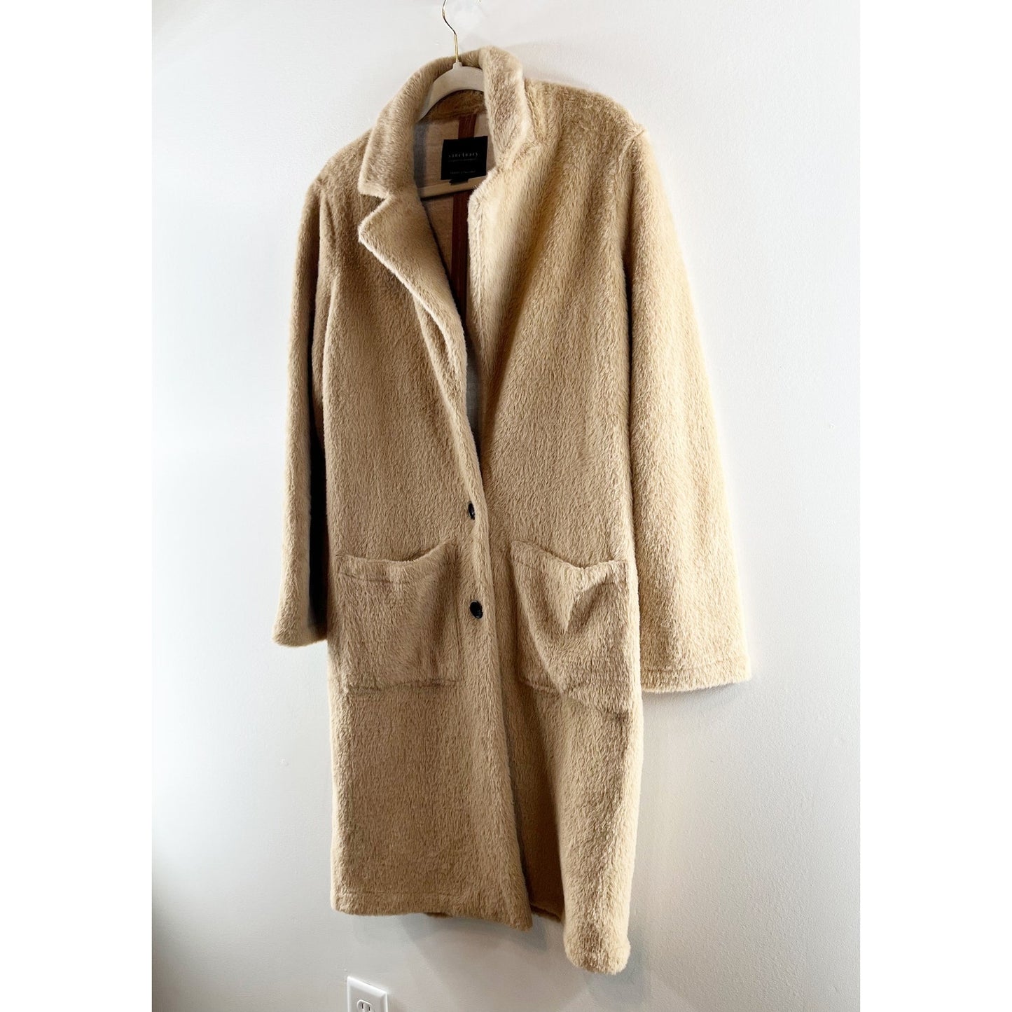 Sanctuary by Anthropologie Colleen Long Sleeve Teddy Long Overcoat Camel Small