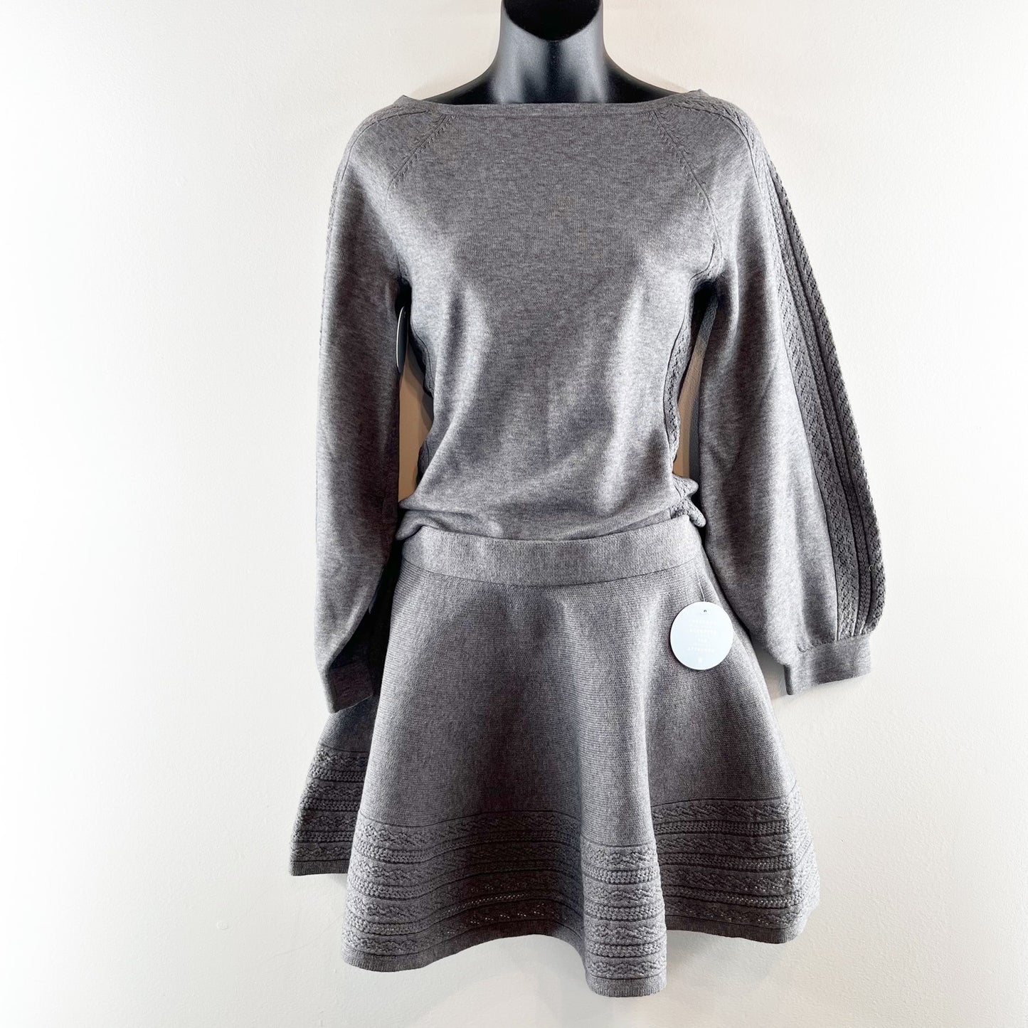 Hill House Home The Graydon Sweater Constantine Mini Skirt Heather Gray Small