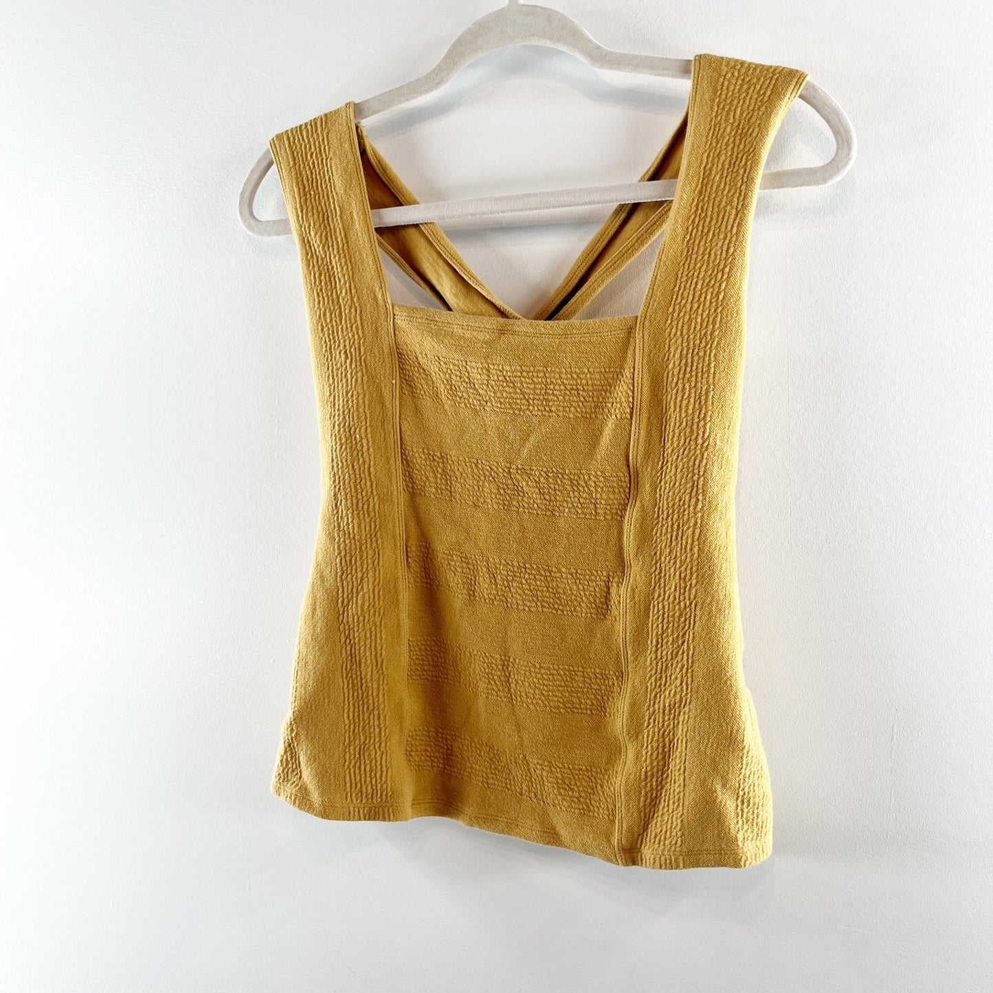 Maeve Anthropologie Stephie Sleeveless Cross Back Tank Top Gold Yellow Small